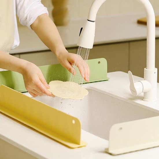 주방 싱크대 가림막 물막이 설거지 실리콘 옐로우F740