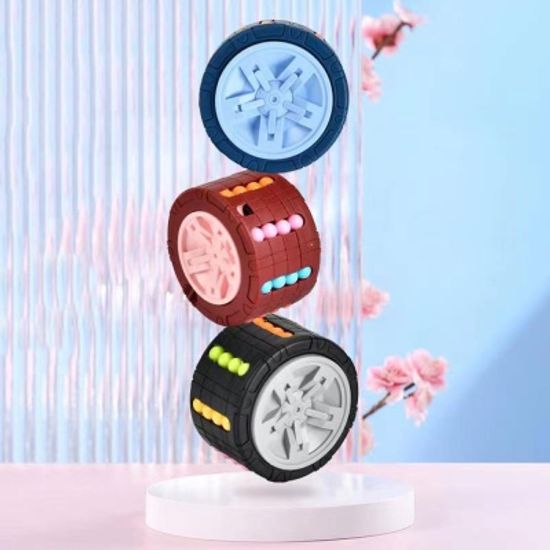 회전 미니 매직빈 큐브 캔 구슬 퍼즐 블럭 피젯 토이