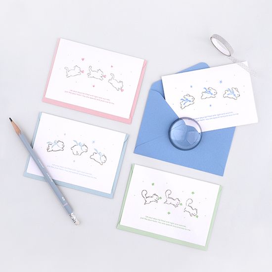 [대시앤도트] 플러피 러브 레터프레스 메세지 카드