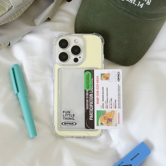 FLT 라이트옐로우 카드수납 젤하드 탱크 폰케이스