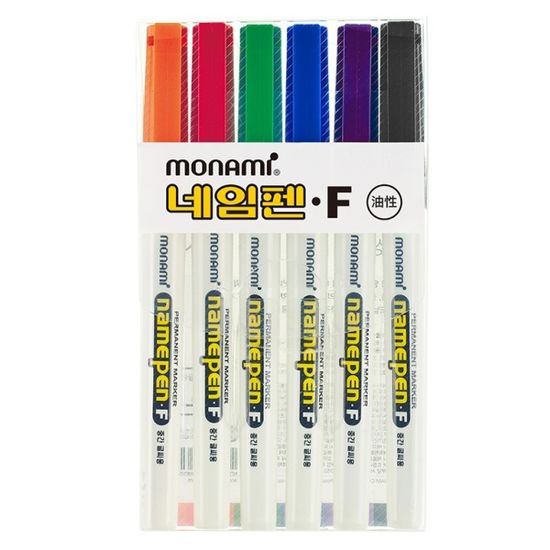모나미 1.0mm 중간글씨용 유성마카-네임펜 F 6색set