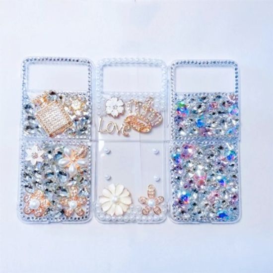 갤럭시Z플립3 블링 크리스탈 큐빅 데코덴 투명 케이스