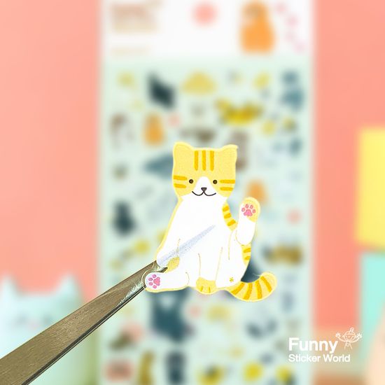 퍼니스티커 C588 냥순이2 고양이 PVC 스티커