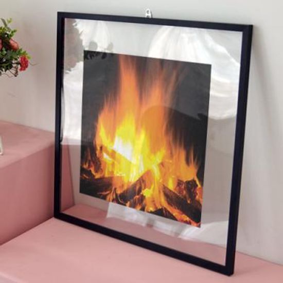ah524-투명액자56CmX56Cm_활활타는장작불