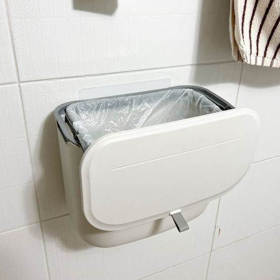 욕실 걸이형 휴지통 7L(화이트)