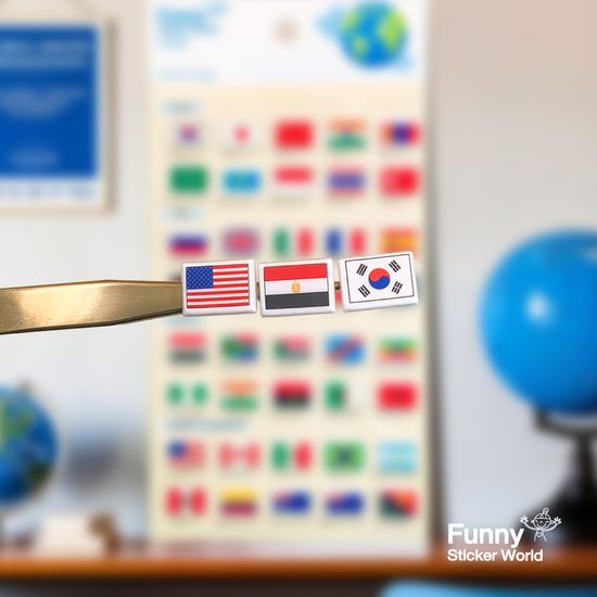 퍼니스티커 Z802 국기 캐스팅 차일드 스티커