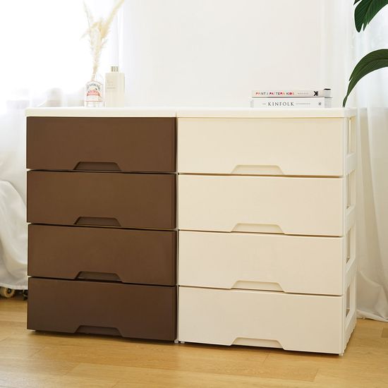 러쉬그레인 플라스틱 와이드 서랍장 2단~6단 정리함