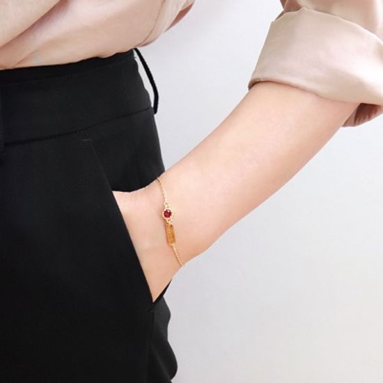 [선물포장] 탄생석 샤인 체인 팔찌