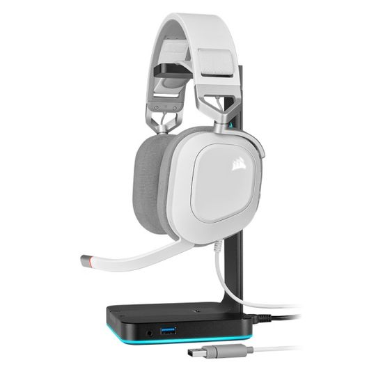커세어 유선헤드셋 HS80 RGB USB WHITE
