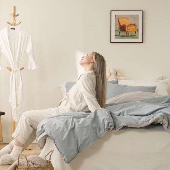 아밍 아린 피그먼트 워싱 양모 차렵이불 베개세트 Q