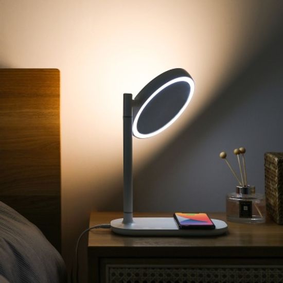 [무아스] 무선충전 LED 거울 멀티 무드등 2면 발광