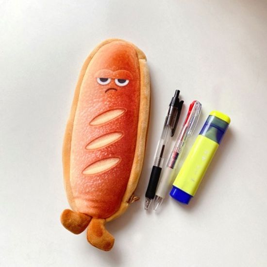 20CM 토스트 빵 캐릭터 필통 연필 케이스 지퍼 파우치