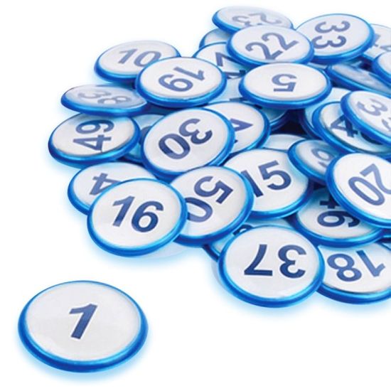 원형번호판 파랑 50개 부착식 식당 테이블 사물함[WCF