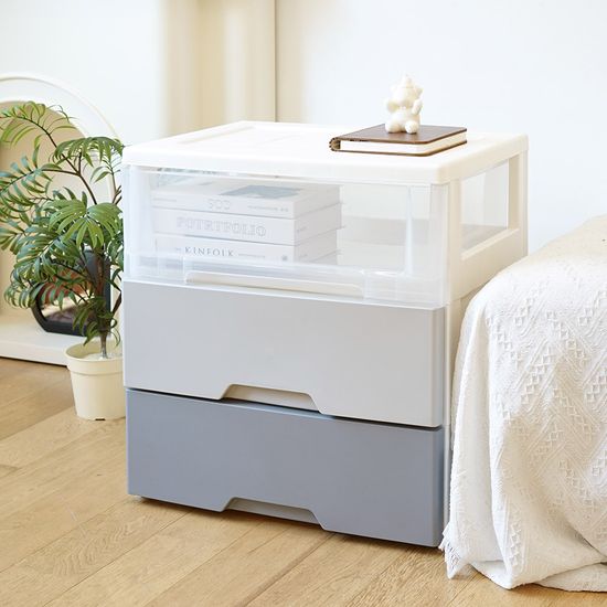 헤이즈 플라스틱 서랍장 3단 모노톤 인테리어 수납장