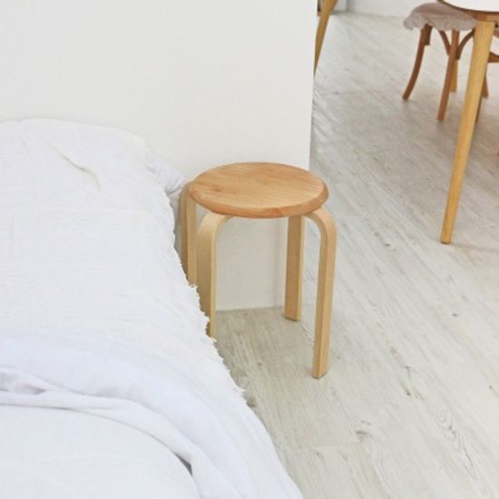 에코상사 원목 원형 벤딩 스툴 내츄럴