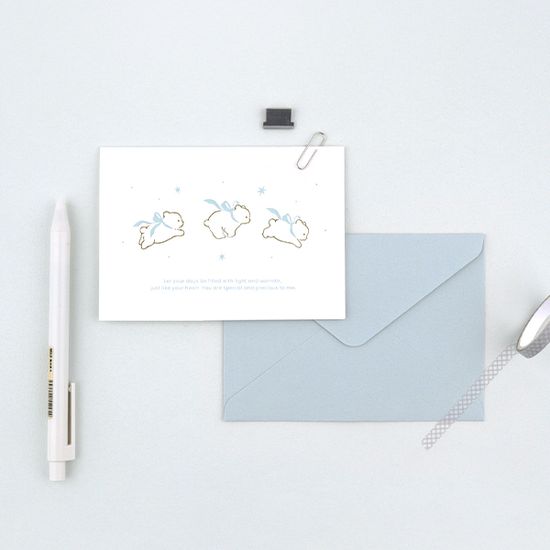 [대시앤도트] 플러피 러브 레터프레스 메세지 카드