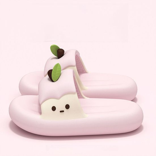 귀여운 사과 캐릭터 EVA 슬리퍼 층간소음 쿠션 실내화