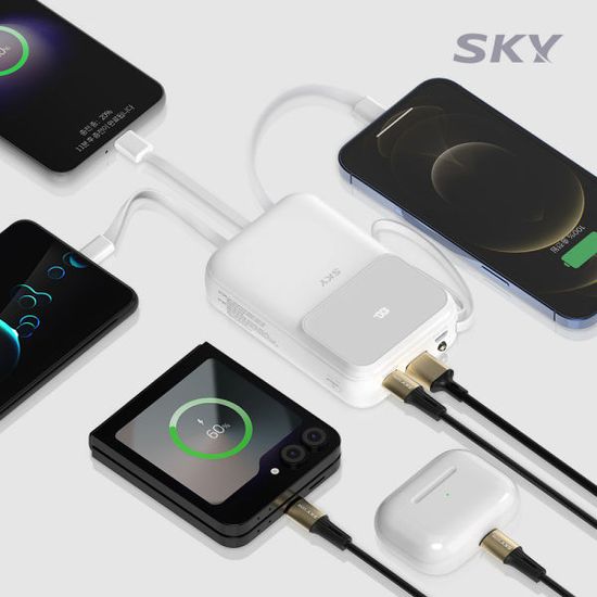 스카이 필 5in1 일체형 10000mAh 20W 고속 보조배터리