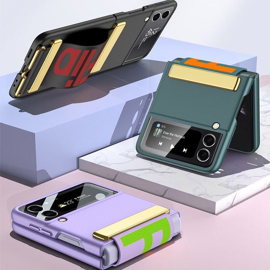 갤럭시Z플립3 심플 단색 컬러 스트랩 슬림 하드케이스