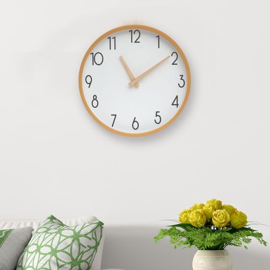 네추럴 무소음 원형 벽시계(우드) 사무실 가정용시계