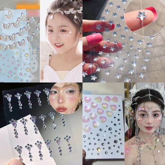 페이스멀티아트스티커 쥬얼리 뷰티 파츠 펄 큐빅[WCA1