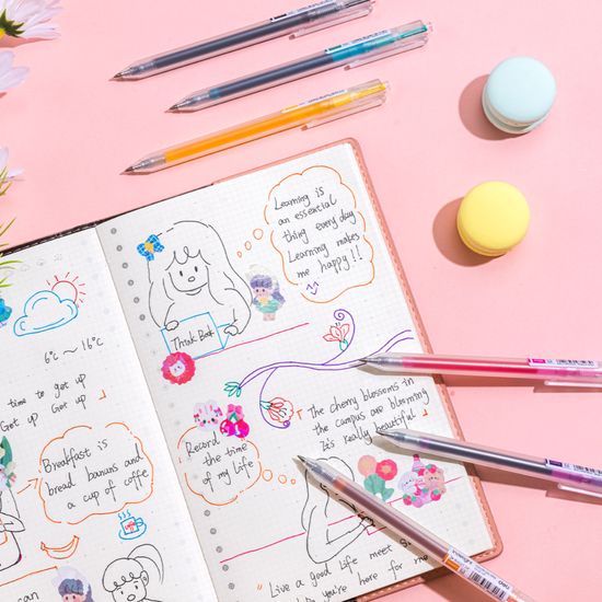 델리 델라이트 중성 컬러 젤펜 잉크펜 12색 0.5mm