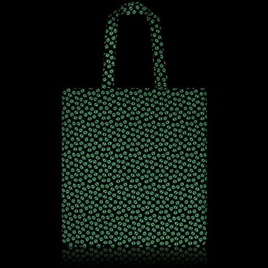 nother Glow in the Dark Tiny Skulls Flat Tote Bag / 나더 타이니 스컬 플랫 토트백 (야광 패브릭)