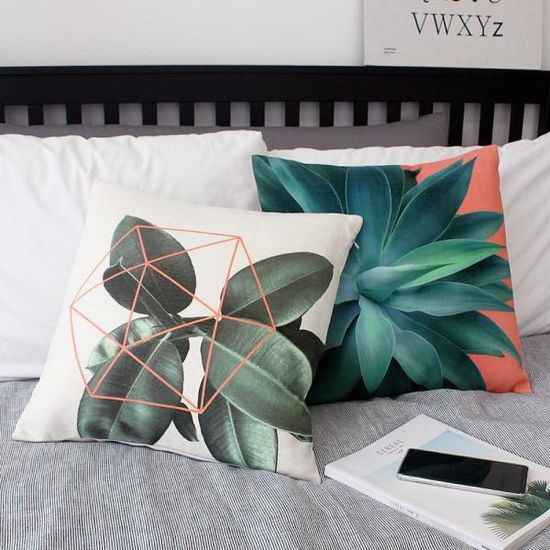 러프 소파 쿠션(솜포함) 45x45 보태니컬에세이 A 2P