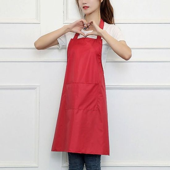 주방 PVC 방수앞치마(레드) 음식점 공방 카페앞치마