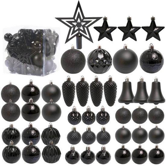 크리스마스 오너먼트 트리 장식볼 45P 풀세트 (블랙)
