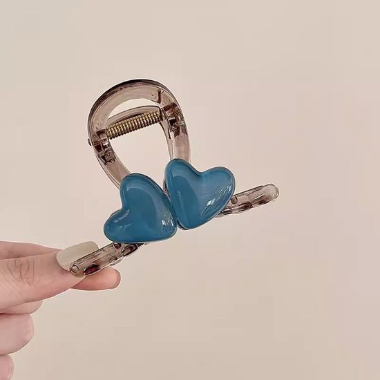 예쁜 컬러 하트 머리 집게핀 귀여운 여름패션 헤어 삔