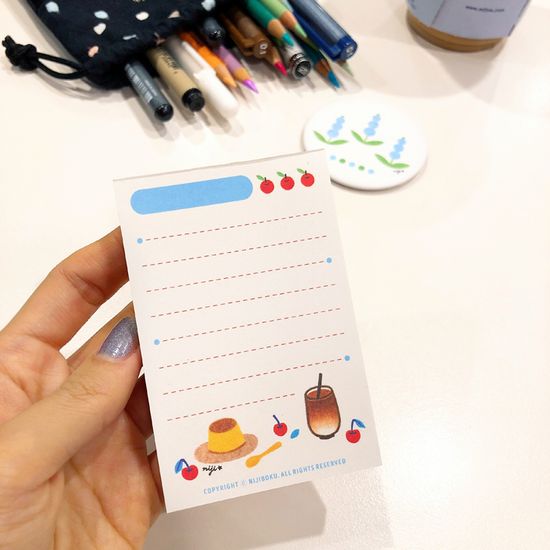 미니 메모패드 1 (데굴데굴 방울토마토/라떼와 푸딩)