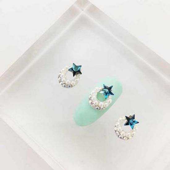 Woman bonita nail parts 큐빅메탈 진주링스타 1개
