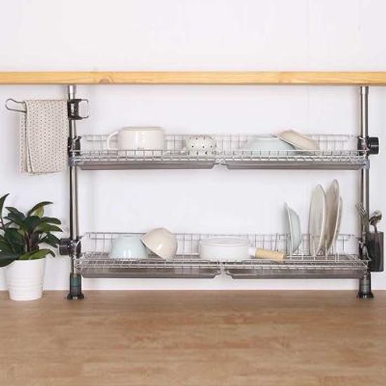 Modern 깔끔주방 기둥식 씽크대선반700 2단 골드