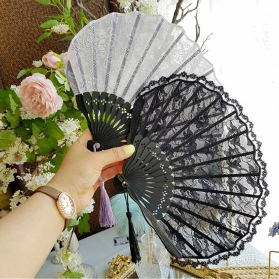 레이디 레이스 접이식 부채