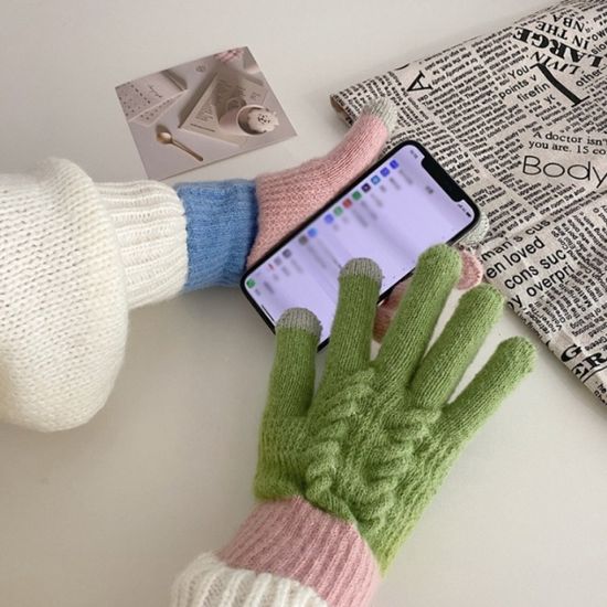  꽈배기 니트 기모 터치장갑 no.1714