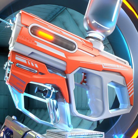 대용량 2in1 더블 쌍권총 LED 전동 물총 워터 건 밤