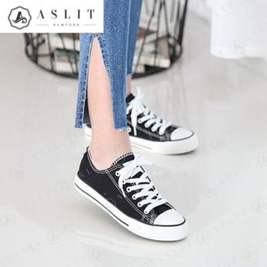 [애슬릿]여자 캔버스 레이스업 스니커즈 운동화 2cm