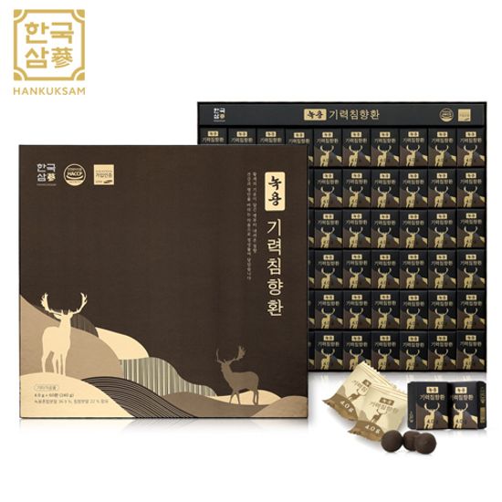 [한국삼] 녹용 기력침향환 60환 / 쇼핑백증정