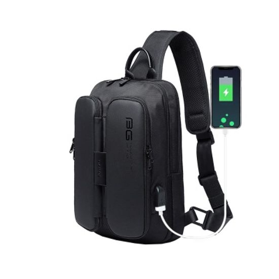 [DICUBO]더블 포켓 USB 충전 메쉬 슬링백 DBCG 8190