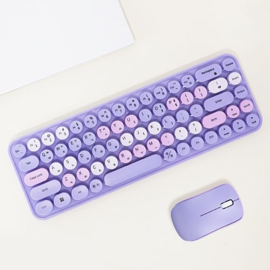 무선 키보드 마우스 세트 / 원형키캡 레트로 CYSK351