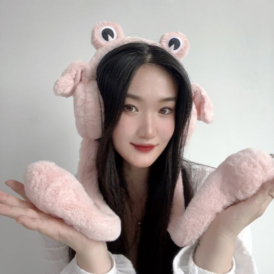 팔딱 개구리 움직이는 귀마개 이어머프 방한귀도리