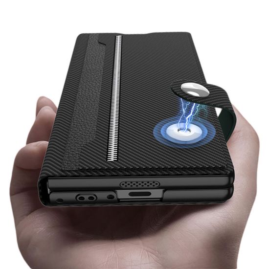 갤럭시 Z폴드6 마그네틱 탈부착 풀커버 가죽 케이스