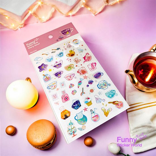 퍼니스티커 C587 티타임 PVC 다이어리데코