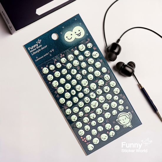 퍼니스티커 69-01.1 야광 스마일1 캐스팅