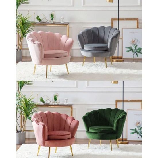 북유럽 플라워 패브릭 소프트 벨벳 싱글 소파 10color
