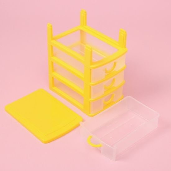 컬러팝 4단 멀티박스(옐로우) / 소품수납 미니서랍