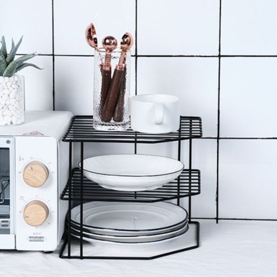 철제프레임 3단 심플 코너선반 모서리선반 (2oclor)