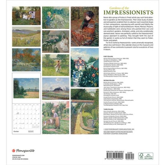 2023 캘린더 Gardens of the Impressionists