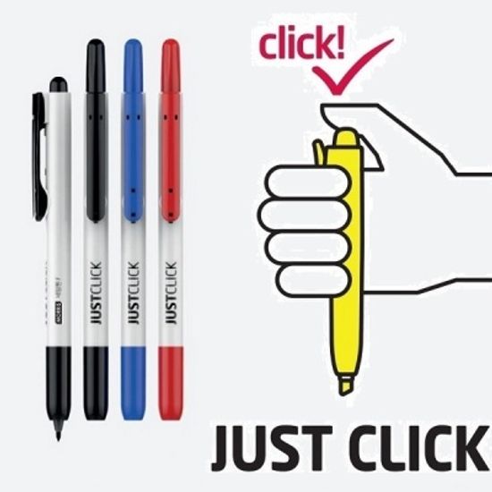 모리스 JUSTCLICK 노크식 세필 슬림 네임펜 F 1자루